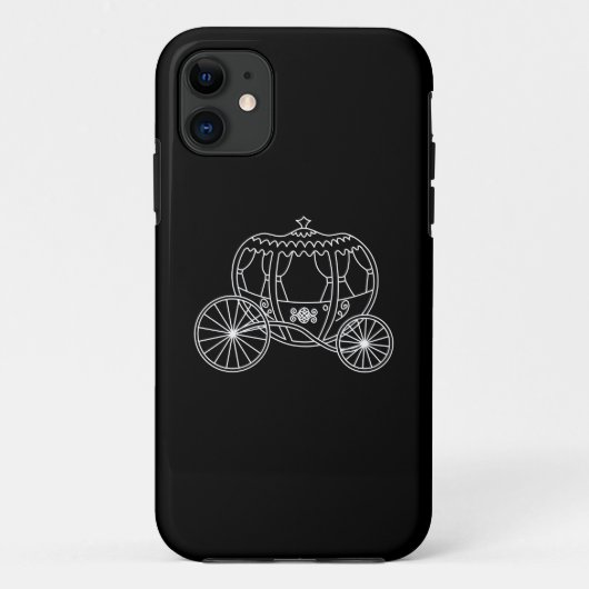 黒で白いプリンセスキャリッジ Case-Mate iPhoneケース (裏面)