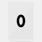 黒で表したゼロ(0) アクリルサイン (正面)