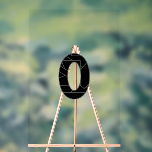 黒で表したゼロ(0) アクリルサイン (ニュートラル)