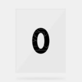 黒で表したゼロ(0) アクリルサイン (正面)