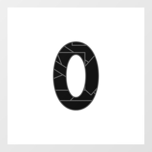 黒で表したゼロ(0) ウィンドウサイン (シート)