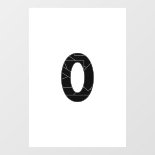 黒で表したゼロ(0) ウィンドウサイン (シート)