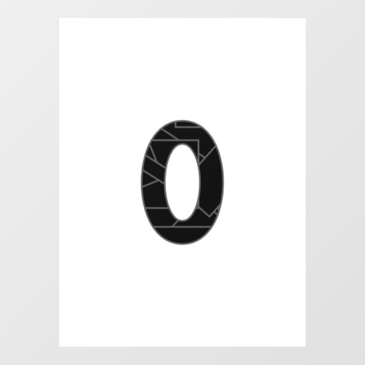 黒で表したゼロ(0) ウィンドウサイン (シート)