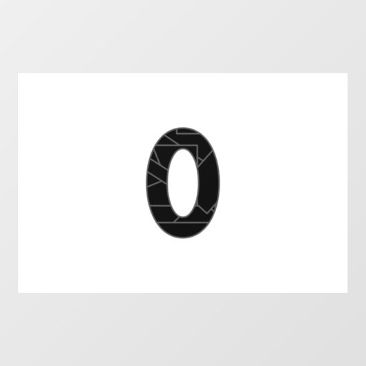 黒で表したゼロ(0) ウィンドウサイン (シート)