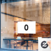 黒で表したゼロ(0) ウィンドウサイン (カフェ窓)