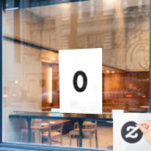 黒で表したゼロ(0) ウィンドウサイン (カフェ窓)