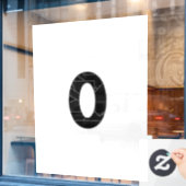 黒で表したゼロ(0) ウィンドウサイン (カフェ窓)