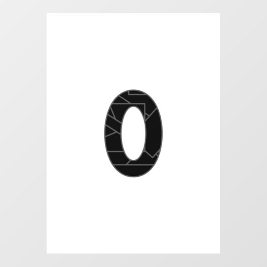 黒で表したゼロ(0) ウィンドウサイン (シート)