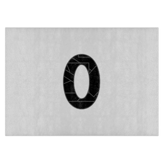 黒で表したゼロ(0) カッティングボード (正面)