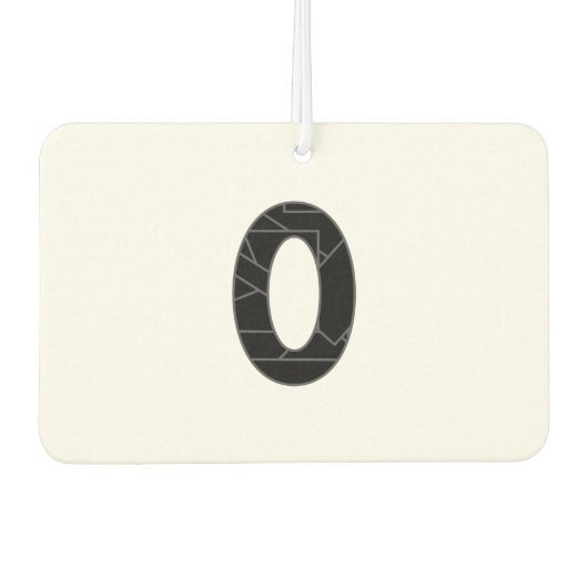 黒で表したゼロ(0) カーエアーフレッシュナー (正面)