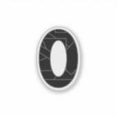 黒で表したゼロ(0) シール (正面)