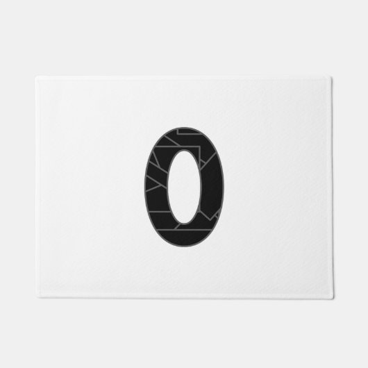 黒で表したゼロ(0) ドアマット (正面)