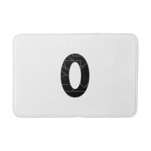 黒で表したゼロ(0) バスマット (正面)