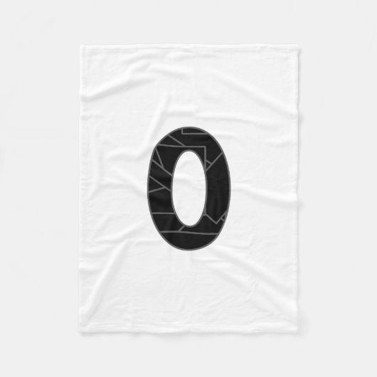 黒で表したゼロ(0) フリースブランケット (正面)