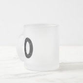 黒で表したゼロ(0) フロストグラスマグカップ (正面左)