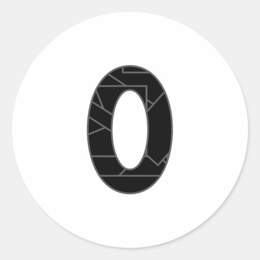 黒で表したゼロ(0) ラウンドシール (正面)