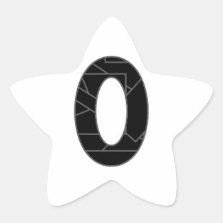 黒で表したゼロ(0) 星シール