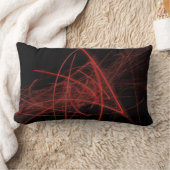 黒で赤い走り書き ランバークッション (ブランケット)