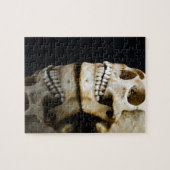 黒で隔離される鏡像の人間のスカル ジグソーパズル (横)