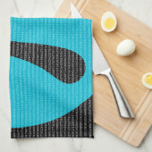 黒で青いPiの最初10,000ディジット キッチンタオル (四つ折り)