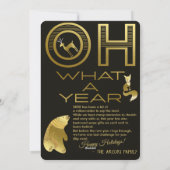 黒とおもしろい金ゴールド2020検疫ビンゴクリスマス シーズンカード (裏面)