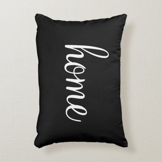 黒とかわいらし白の「ホーム」アクセント枕 アクセントクッション (正面(垂直))