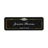 黒ときらきら光る卒業の帽子と金ゴールド ラベル (正面)