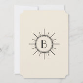 黒とアイボリーのアールデコモノグラム日付の保存 セーブザデート (裏面)