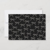 黒とアイボリーのリボンのペルソナライズド文房具 ノートカード (裏面)