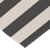 黒とアイボリーストライプの |農家モダン家 ショートテーブルランナー (コーナー)