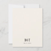 黒とアイボリーチェッカーボード結婚アールデコ サンキューカード (裏面)