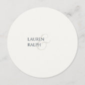 黒とアイボリーモノグラムのラウンド結婚のメニュー メニュー (裏面)