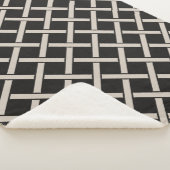 黒とアイボリー格子 |農家モダン家 シェルパブランケット (3/4)