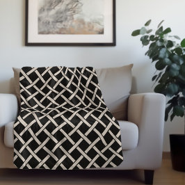 黒とアイボリー格子 |農家モダン家 シェルパブランケット