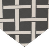 黒とアイボリー格子 |農家モダン家 ショートテーブルランナー (コーナー)