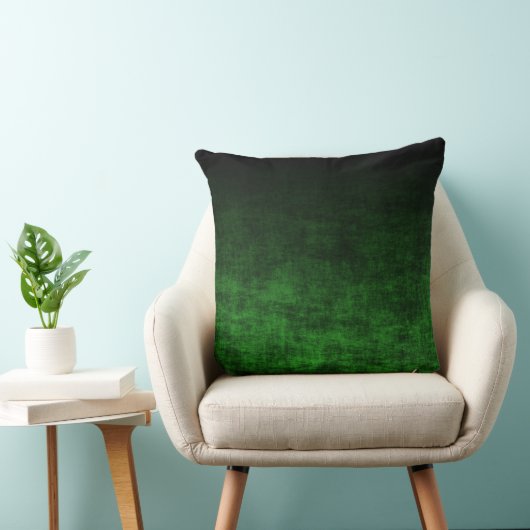 黒とエメラルドグリーンのグラデーションテクスチャ クッション (椅子)