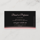 黒とエレガントピンクのグラデーションのソフトシャドウフォント 名刺 (裏面)