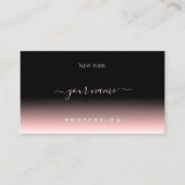 黒とエレガントピンクのグラデーションのソフトシャドウフォント 名刺 (正面)