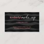 黒とエレガント灰色のゼブラストライプのメイクアップアーティスト 名刺 (裏面)