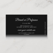 黒とエレガント白のグラデーションのソフトシャドウフォント 名刺 (裏面)