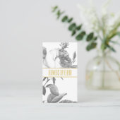 黒とエレガント白のバラの花金ゴールド 名刺 (スタンド正面)