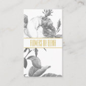 黒とエレガント白のバラの花金ゴールド 名刺 (正面)