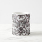 黒とエレガント白のフローラコーヒーマグ コーヒーマグカップ (中央)