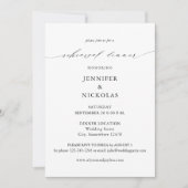 黒とエレガント白のリハーサルディナー 招待状 (正面)