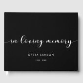 黒とエレガント白の愛の記憶の葬儀で ゲストブック (正面)