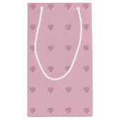 黒とエレガント赤いハートパターンのピンク抱き枕 スモールペーパーバッグ (裏面)