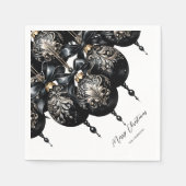 黒とエレガント金ゴールドが豪華なクリスマス スタンダードカクテルナプキン (正面)