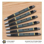 黒とエレガント金ゴールドのウィンドウ枠の確認モノグラム ボールペン