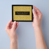 黒とエレガント金ゴールドのトーングリッターとスパーク チラシ (手)