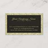 黒とエレガント金ゴールドのトーングリッターとスパーク 名刺 (裏面)